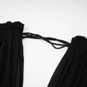 Geraldine Black Deep V-Neck Draped Jumpsuit - Aura Muse
