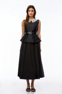 Gia lack Lace Trim Midi Dress - Aura Muse