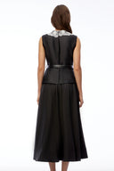 Gia lack Lace Trim Midi Dress - Aura Muse