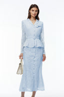 Gioia Blue Lace Maxi Dress with 3D Florals - Aura Muse