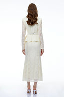 Gioia Cream Lace Maxi Dress with 3D Florals - Aura Muse