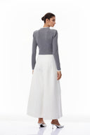 Hallbera Grey 3D Petal Knit Cardigan - Aura Muse