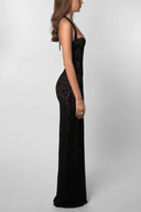 Harriet Black Halterneck Lace Maxi Dress - Aura Muse