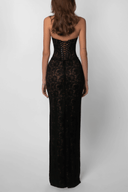 Harriet Black Halterneck Lace Maxi Dress - Aura Muse
