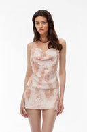 Hedda Blush Pink Halterneck Sequin Top & Skirt Set - Aura Muse