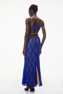 Hedda Navy Blue Floral Lace Maxi Dress - Aura Muse