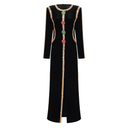 Héloïse Black Crystal Embellished Front Slit Maxi Dress - Aura Muse