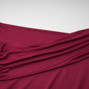 Herminia Burgundy One Shoulder Gathered Maxi Dress - Aura Muse