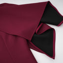 Hilary Burgundy Asymmetrical Cape Maxi Dress - Aura Muse