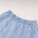 Hvítdís Blue Beaded Blouse & Skirt Set - Aura Muse