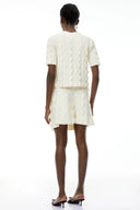 Hvítdís White Beaded Blouse & Skirt Set - Aura Muse