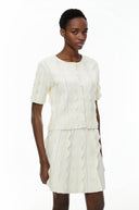 Hvítdís White Beaded Blouse & Skirt Set - Aura Muse
