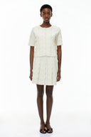 Hvítdís White Beaded Blouse & Skirt Set - Aura Muse