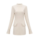 Irina Cream - White Fitted Mini Dress - Aura Muse