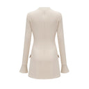 Irina Cream - White Fitted Mini Dress - Aura Muse