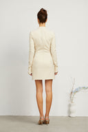 Irina Cream - White Fitted Mini Dress - Aura Muse