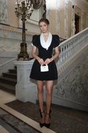 Iris Black Shawl Lapel Mini Dress - Aura Muse