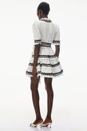 Isabelle White V-Neck Ruffled Mini Dress - Aura Muse