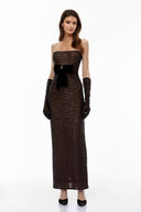 Isadora Black Maxi Dress with Bow Detail - Aura Muse
