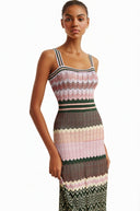 Janelle contrast - color knitted midi dress - Aura Muse