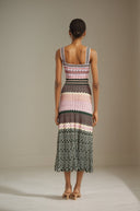 Janelle contrast - color knitted midi dress - Aura Muse
