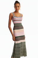 Janelle contrast - color knitted midi dress - Aura Muse