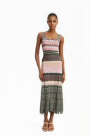Janelle contrast - color knitted midi dress - Aura Muse