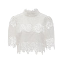 Kamila lace - trim cut - out cropped top & trousers matching set - Aura Muse