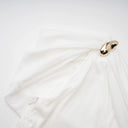 Keira White Asymmetrical Gathered Maxi Dress - Aura Muse