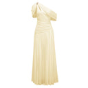 Keira Yellow Asymmetrical Gathered Maxi Dress - Aura Muse