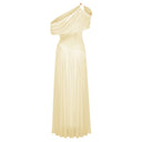 Keira Yellow Asymmetrical Gathered Maxi Dress - Aura Muse