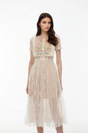 Kendra White Floral Embroidered Maxi Dress - Aura Muse