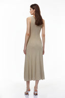 Krystèle Gold Beaded Knit Maxi Dress - Aura Muse