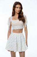 Laetitia Pink Semi-sheer Lace Trim Top - Aura Muse