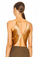 Lanetta Gold Top With Glitter Tassel - Aura Muse