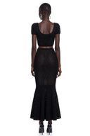 Laurel Black U-Neck Top & Fishtail Skirt Set - Aura Muse