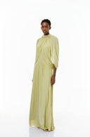 Laurel Green Cape Design Mesh Maxi Dress - Aura Muse