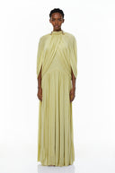 Laurel Green Cape Design Mesh Maxi Dress - Aura Muse