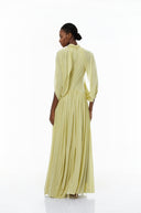 Laurel Green Cape Design Mesh Maxi Dress - Aura Muse