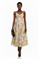 Laurence Lace Floral Embroidered Midi Dress - Aura Muse