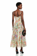 Laurence Lace Floral Embroidered Midi Dress - Aura Muse