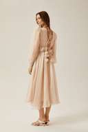 Lavinia faux - floral embellished midi dress - Aura Muse