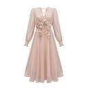 Lavinia faux - floral embellished midi dress - Aura Muse