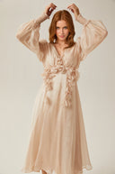 Lavinia faux - floral embellished midi dress - Aura Muse