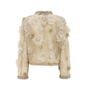 Lavinia semi - sheer flower beaded organza light luxury jacket - Aura Muse