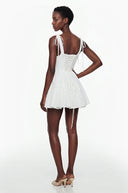 Léonie White Ruffled Lace Mini Dress - Aura Muse