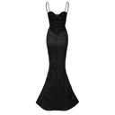 Léontine Black Floral Appliqué Corset Maxi Dress - Aura Muse
