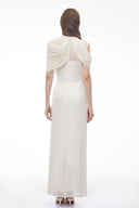 Lilian White Asymmetrical Cross Front Maxi Dress - Aura Muse