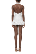 Liliana White Pleated Ruffled Mini Dress - Aura Muse