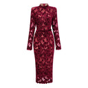Lorraine Red Floral Embroidered Midi Dress - Aura Muse